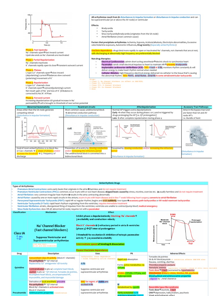 Types of Arrhythmias Cheat Sheet | PDF | Cardiac Arrhythmia ...