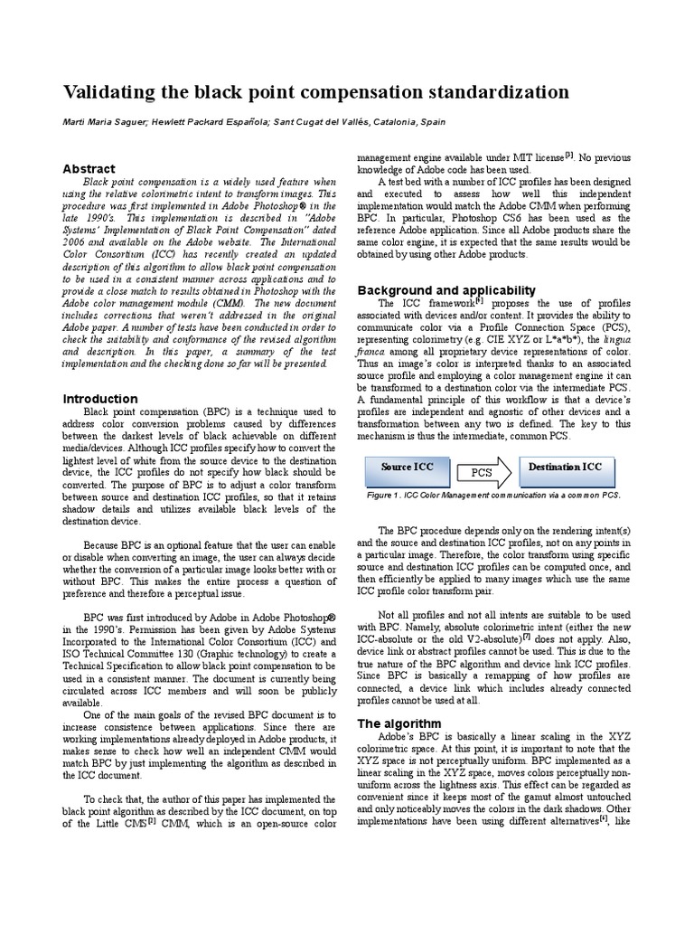 Black Point Compensation Tests PDF Computer Graphics Image Processing