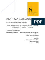 Ciclo de Minado para La Construcción de Un Túnel Por El Método de Perforación y Voladura