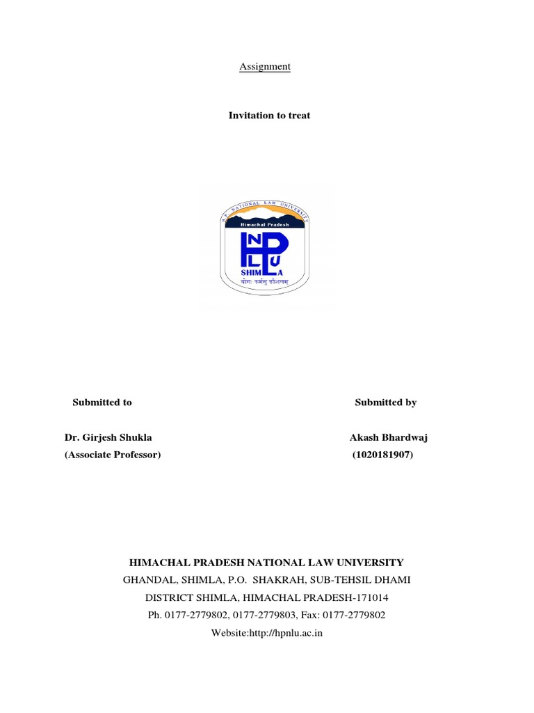 Invitation To Treat PDF Offer And Acceptance Government Information