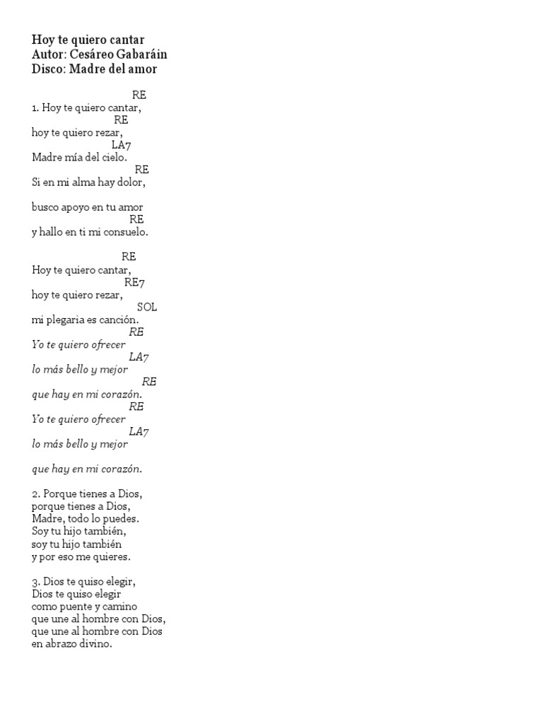 Hoy Te Quiero Cantar | PDF