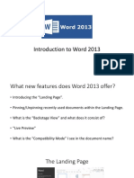 Microsoft Word 2013 Introduction