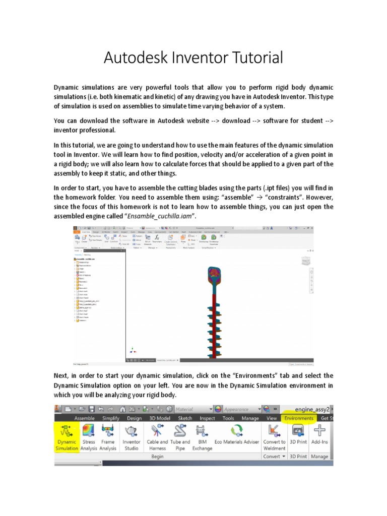 Dynamic Simulation Tutorial Pdf Torque Velocity