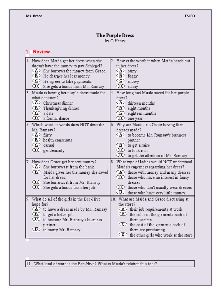 Purple Dress) PDF PDF Clothing