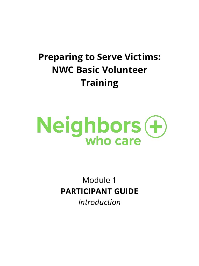 1 Introduction Nwc Participant Guide Pdf Victimology Victimisation