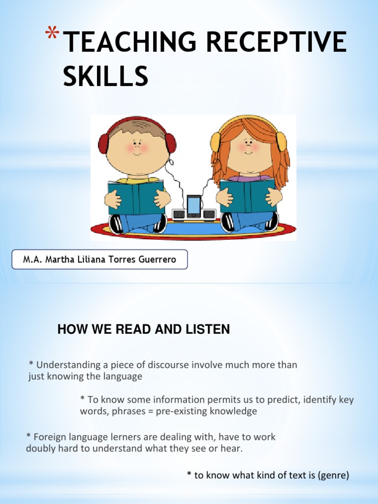 Teaching Receptive Skills Pdf Learning Communication