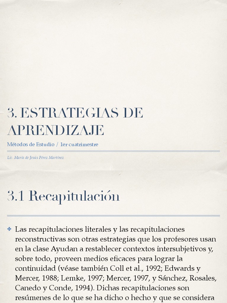 Estrategias de Aprendizaje Efectivas | PDF | Memoria | Lápiz