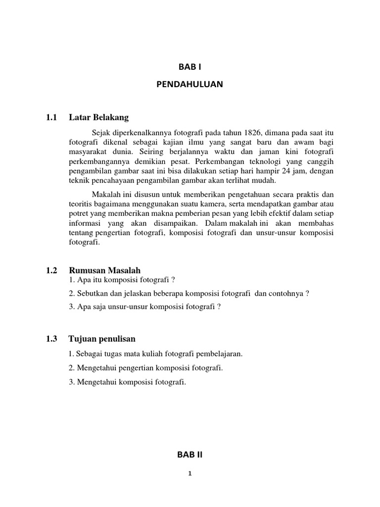 Makalah Komposisi Fotografi