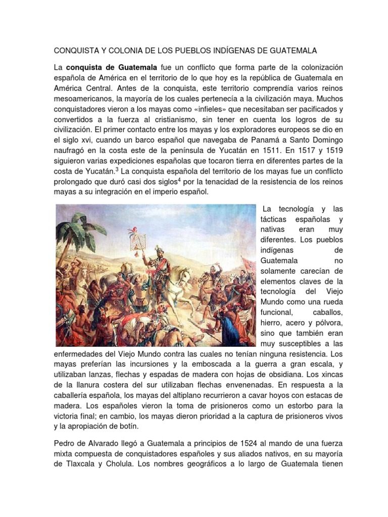 Conquista y Colonia de Los Pueblos Indígenas de Guatemala | PDF ...