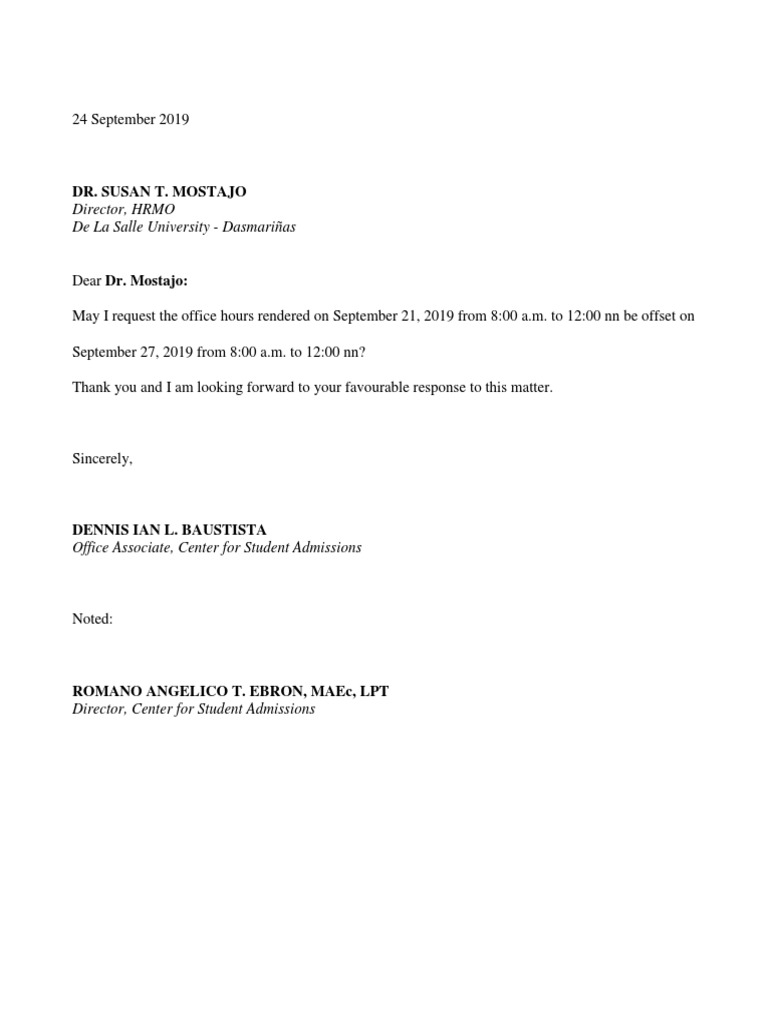 Offset Letter | PDF | Social Science | Wellness