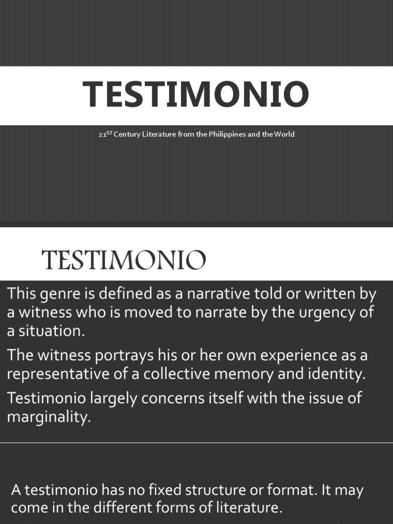 Testimonio and Textula in Literature | PDF | General Fiction