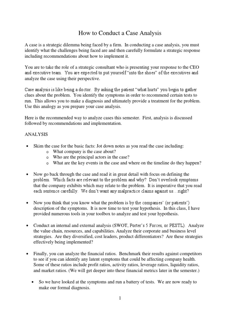 Case Analysis Guide for Strategy | PDF | Strategic Management | Business