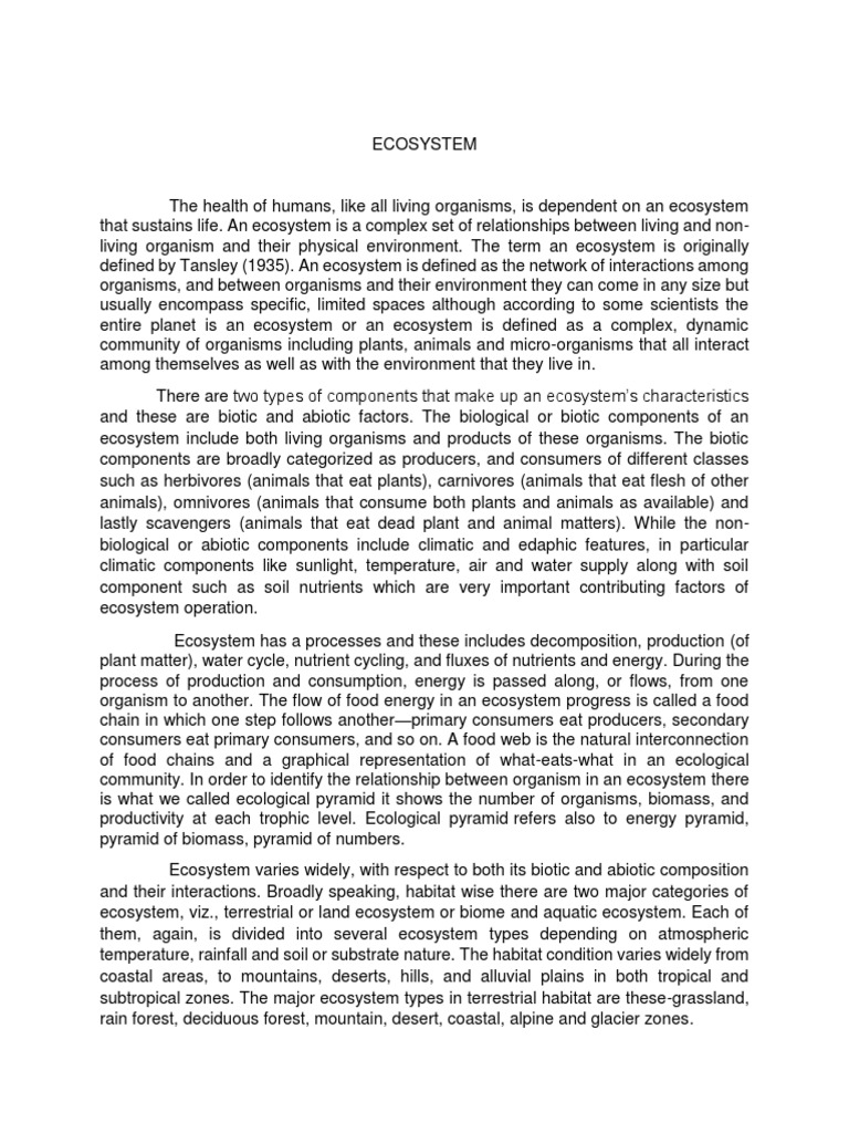 Evs Unit 1 Notes Pdf Food Web Ecosystem