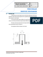 Modul Percobaan Orifice Discharge 2019