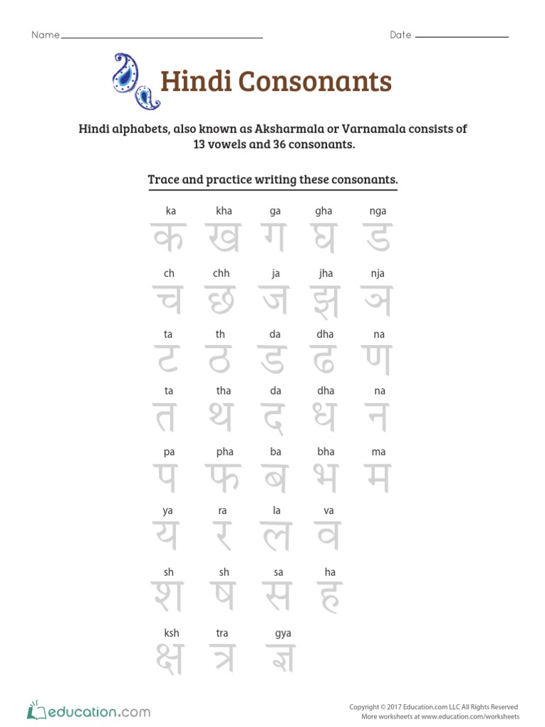an introduction to hindi consonants an overview pdf pdf