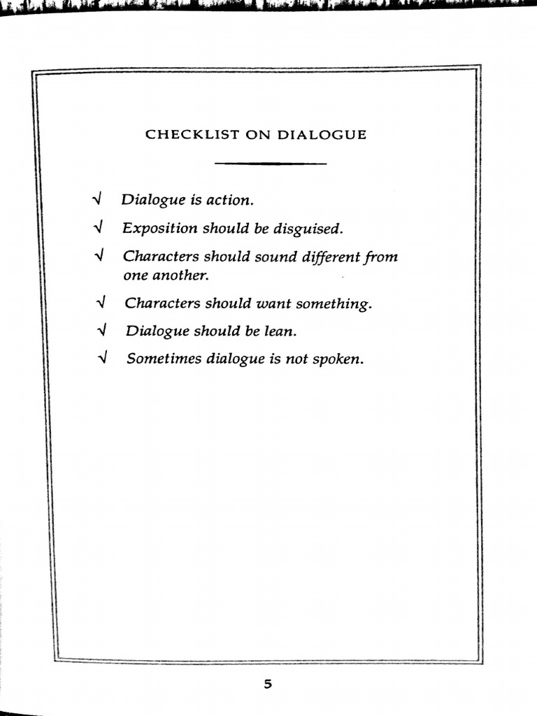 Julie Jensen Playwriting Brief & Brilliant Checklists Only PDF