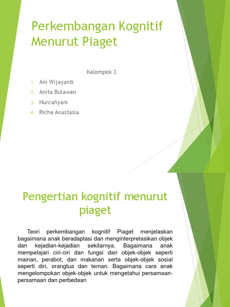 Perkembangan Kognitif Menurut Piaget Pdf