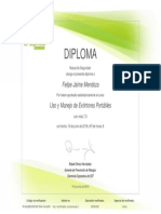 Diploma: Felipe Jaime Mendoza Uso y Manejo de Extintores Portátiles