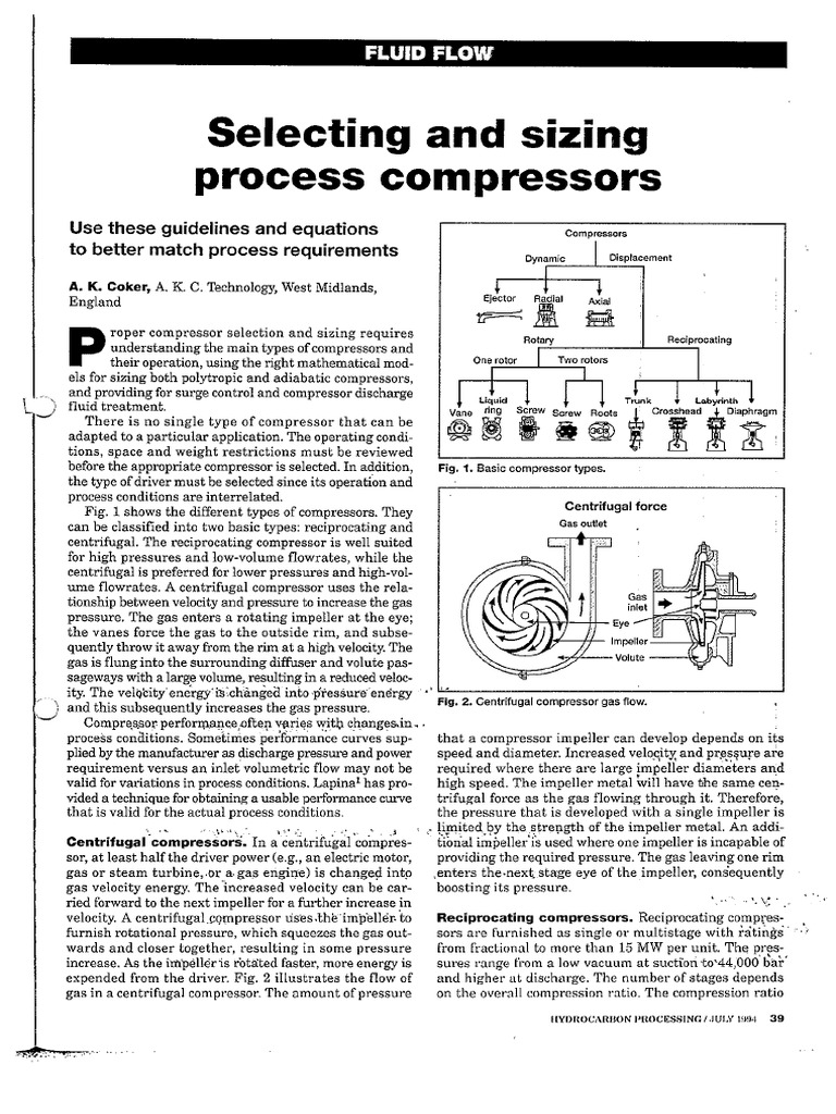 Selecting and Sizing Process Compressor PDF PDF