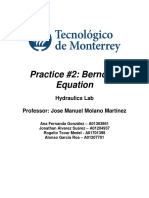 Practice #2: Bernoulli Equation: Hydraulics Lab Professor: Jose Manuel Molano Martínez