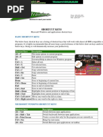 Short Cut Keys