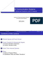 EEET3028 Communication Systems: Lecture 2: Fourier Series and Transforms, and LTI Systems