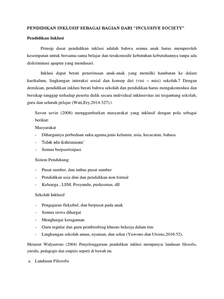 Landasan Filosofis Pendidikan Inklusi | PDF | Kesehatan Holistik
