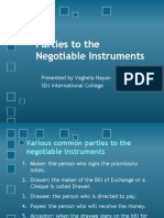 Parties To The Negotiable Instruments: Presented by Vaghela Nayan SDJ International College