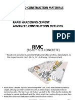 Advanced Construction Materials Topic: RMC Rapid Hardening Cement Advanced Construction Methods