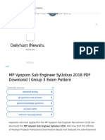 MP Vyapam Sub Engineer Syllabus 2018 PDF Download - Group 3 Exam Pattern