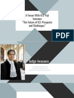 A Forum With H.E. Yuji Iwasawa "The Future of ICJ: Prospects and Challenges"