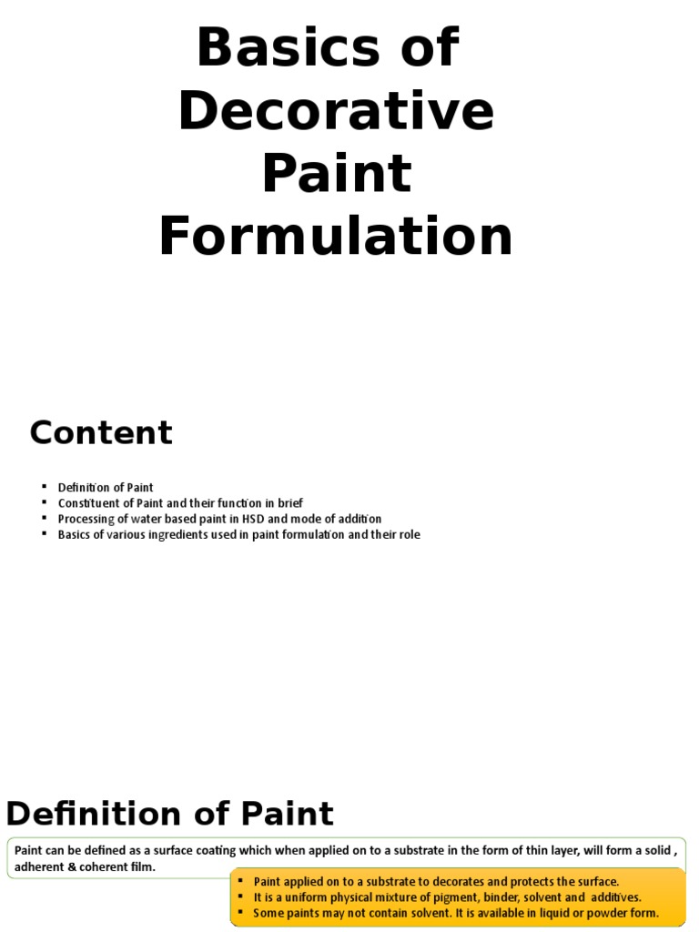 Basics of Paint Formulation PDF Paint Surfactant