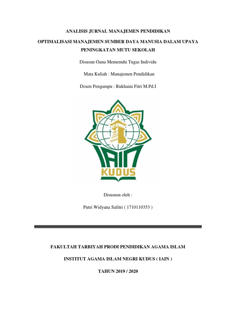 Analisis Jurnal Manajemen Pendidikan Pdf