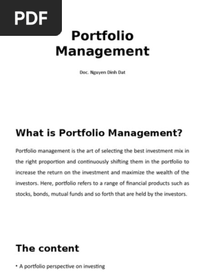 CFA Portfolio Management Slides