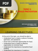 Topic 2: Fraud Prevention: Bkaa3013 Forensic Accounting Semester A 182