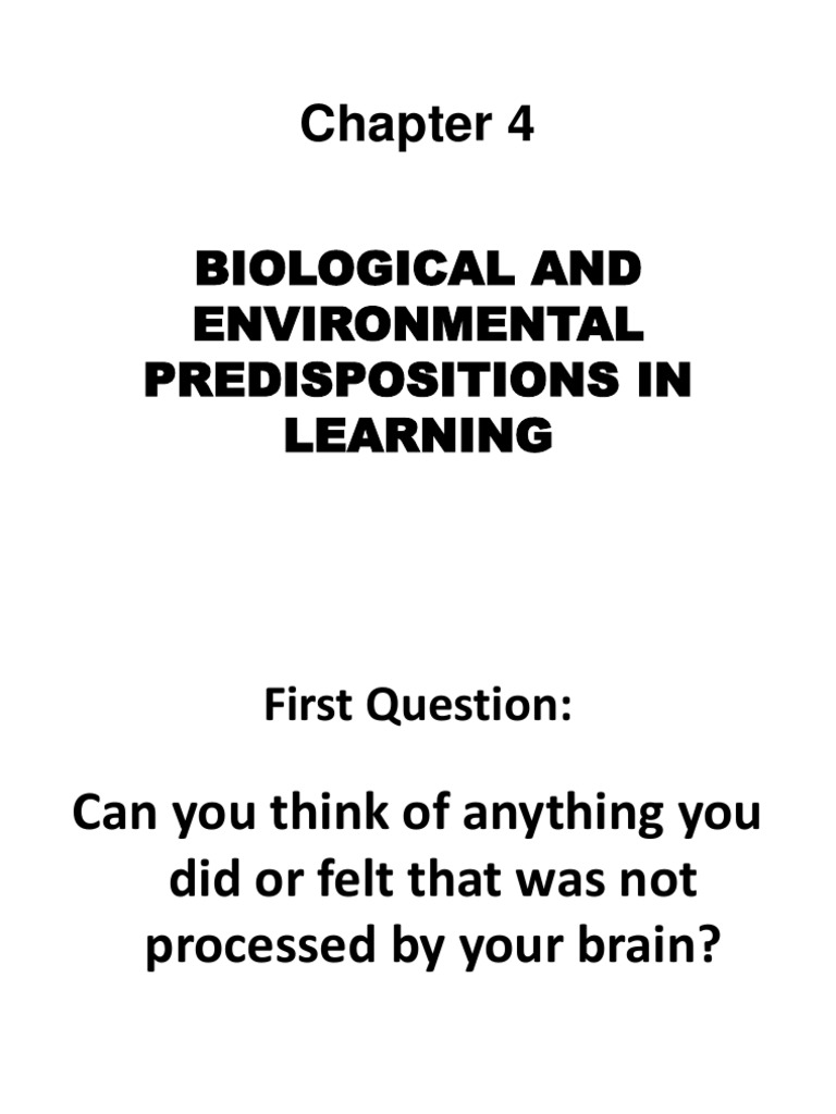 Biological and Environmental Learning Factors | PDF | Nervous System ...