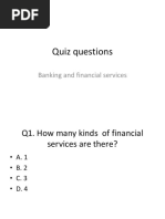 Quiz Questions: Banking and Financial Services