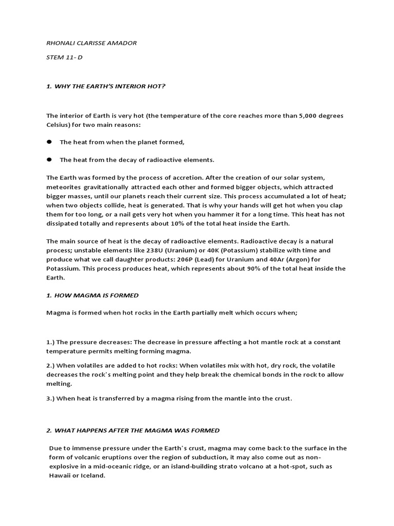Earth Science Assignment | PDF | Plate Tectonics | Mantle (Geology)