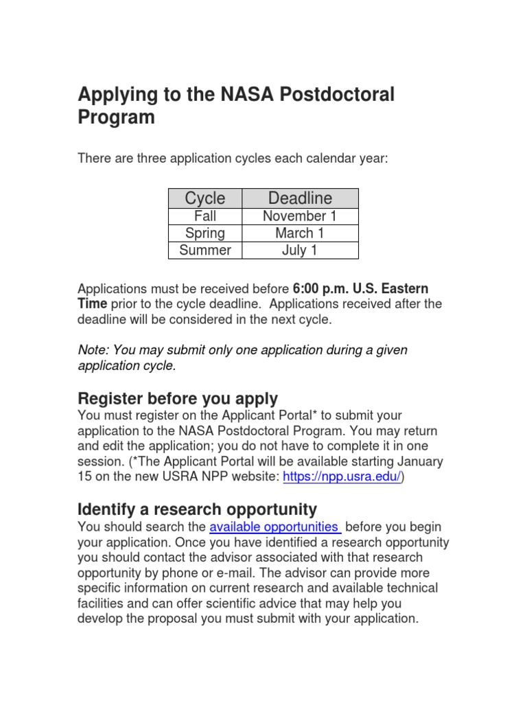 NASA Postdoctoral Program Guide | PDF | Postgraduate Education | Thesis