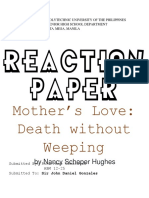 REACTIONPaper (Mothers Love Death Withot Weeping)