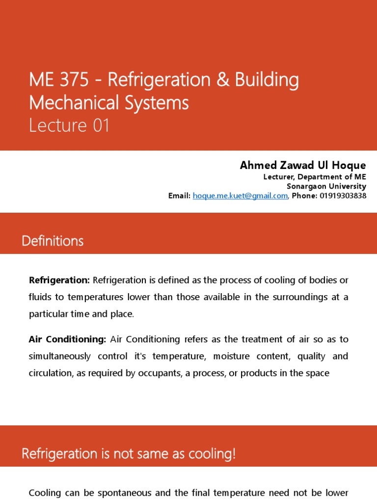 ME 375 Refrigeration & Building Mechanical Systems BME0319 Manchar(04)