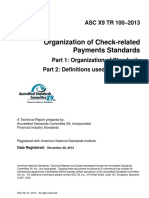 Organization of Check-Related Payments Standards: ASC X9 TR 100-2013