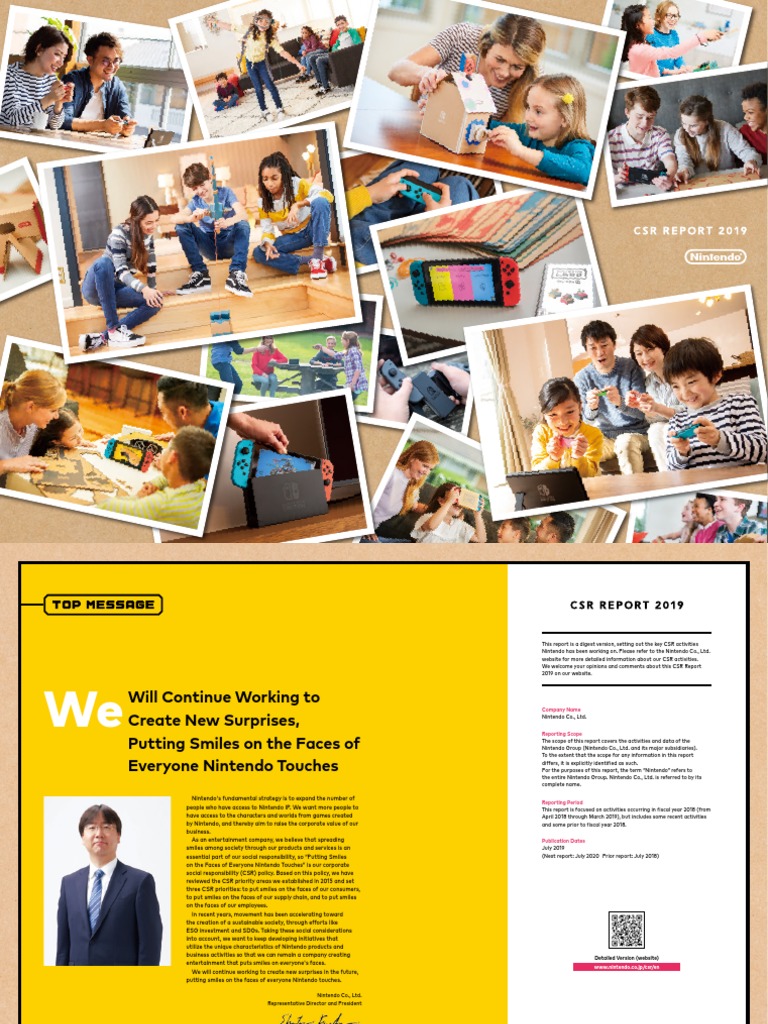 Nintendo Csr2019e | PDF | Nintendo | Corporate Social Responsibility