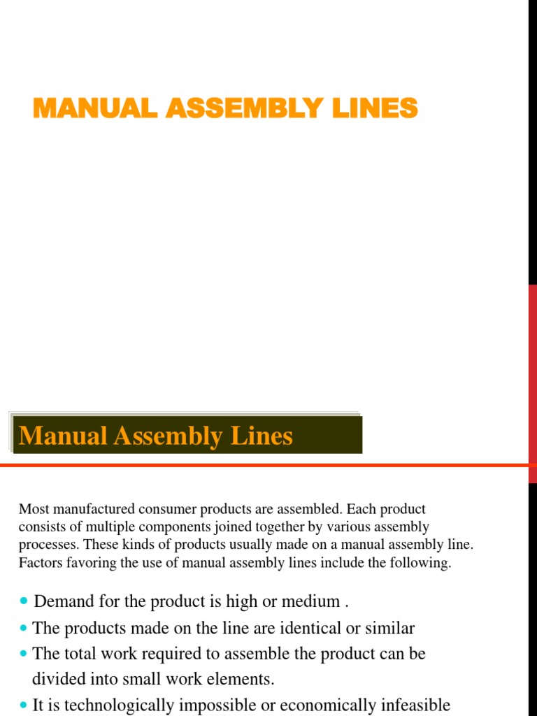 Manual Assembly Lines PDF Warehouse Supply Chain Management