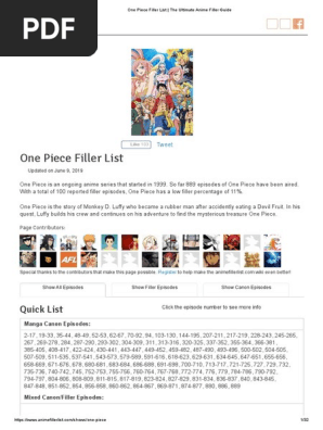 One Piece Filler List The Ultimate Anime Filler Guide