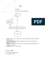 DBMS Unit - 1 and Unit-2 Notes