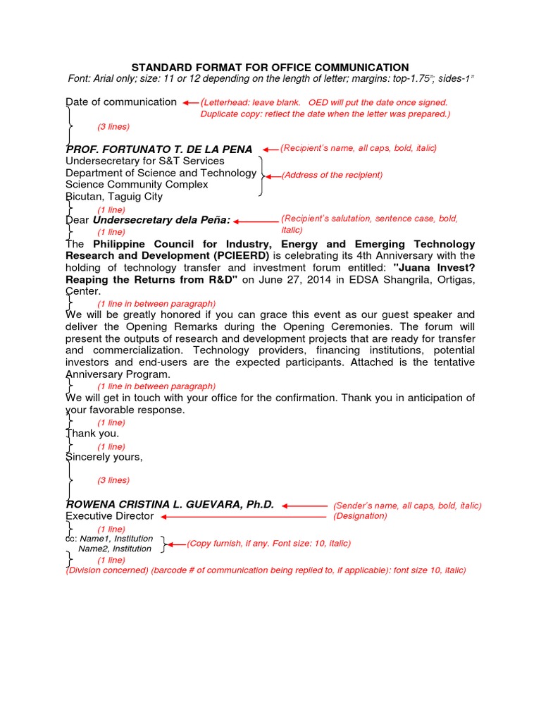 Standard Format For Office Communications - 1538645156 | PDF | Foreign ...