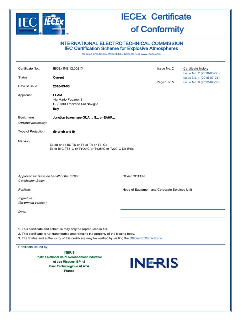 Iecex Ine 12.0021X | PDF | International Electrotechnical Commission ...