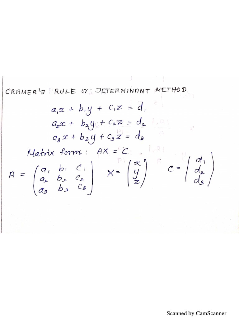 Cramer's Rule | PDF