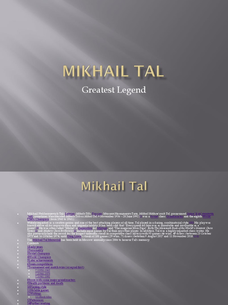 Mikhail Tal a creative genius despite short reign as world champion, Chess